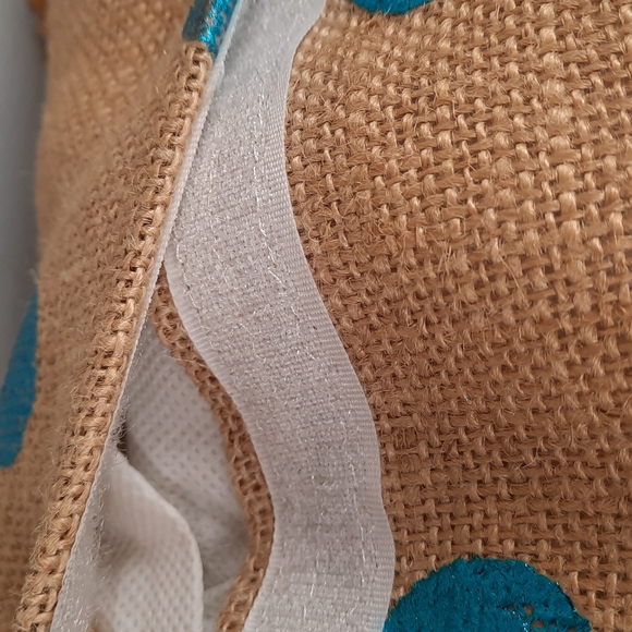 Butterfly Pillow Throw Toss Patio Porch Burlap Metalic Accent Applique - Picture 8 of 9